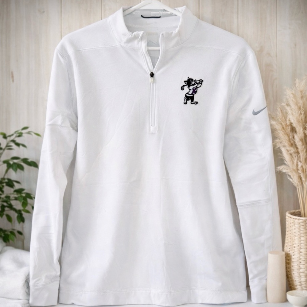 Nike White Long-Sleeve Top with Logo
